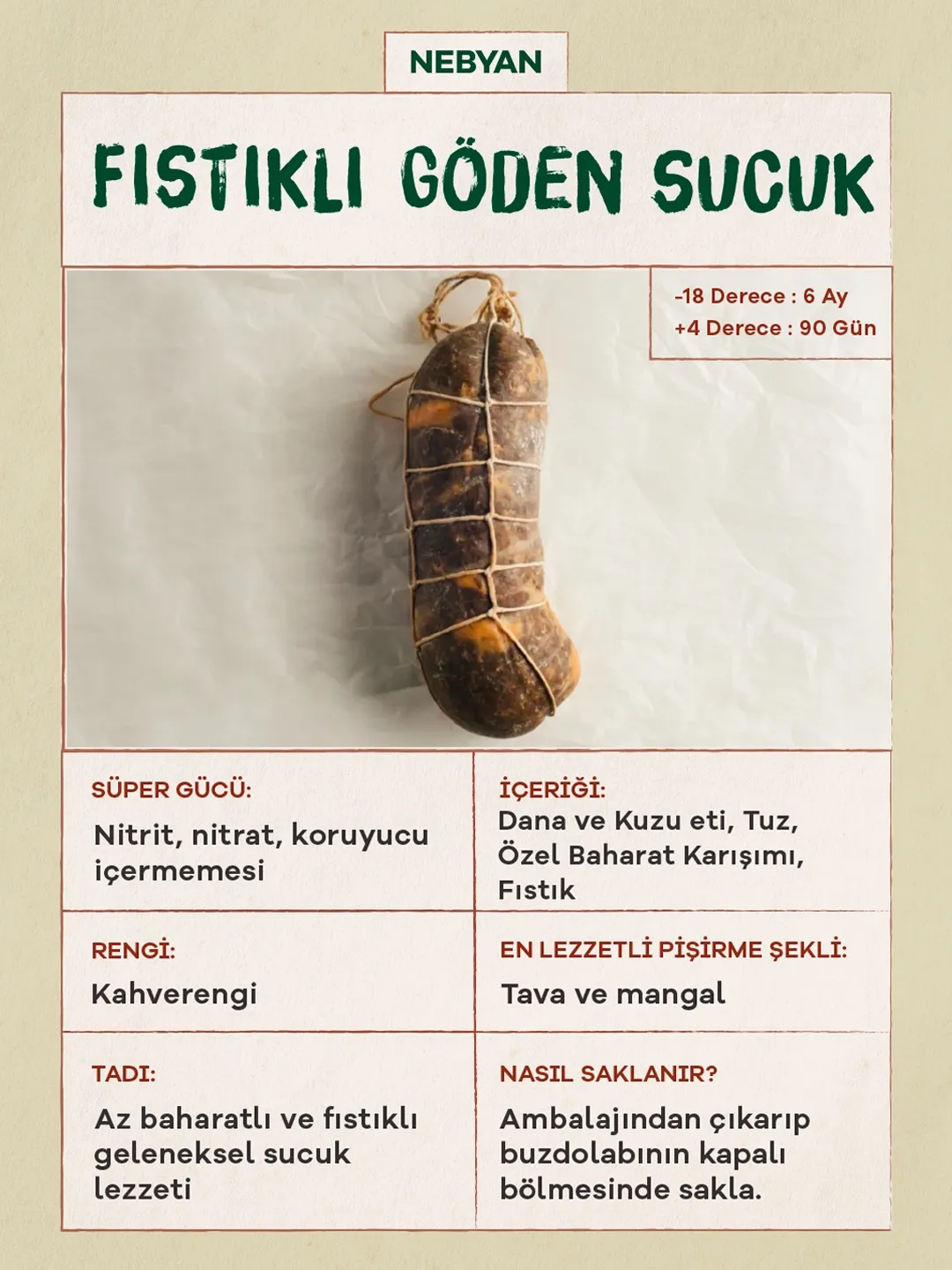 Genel Fıstıklı Göden Sucuk
