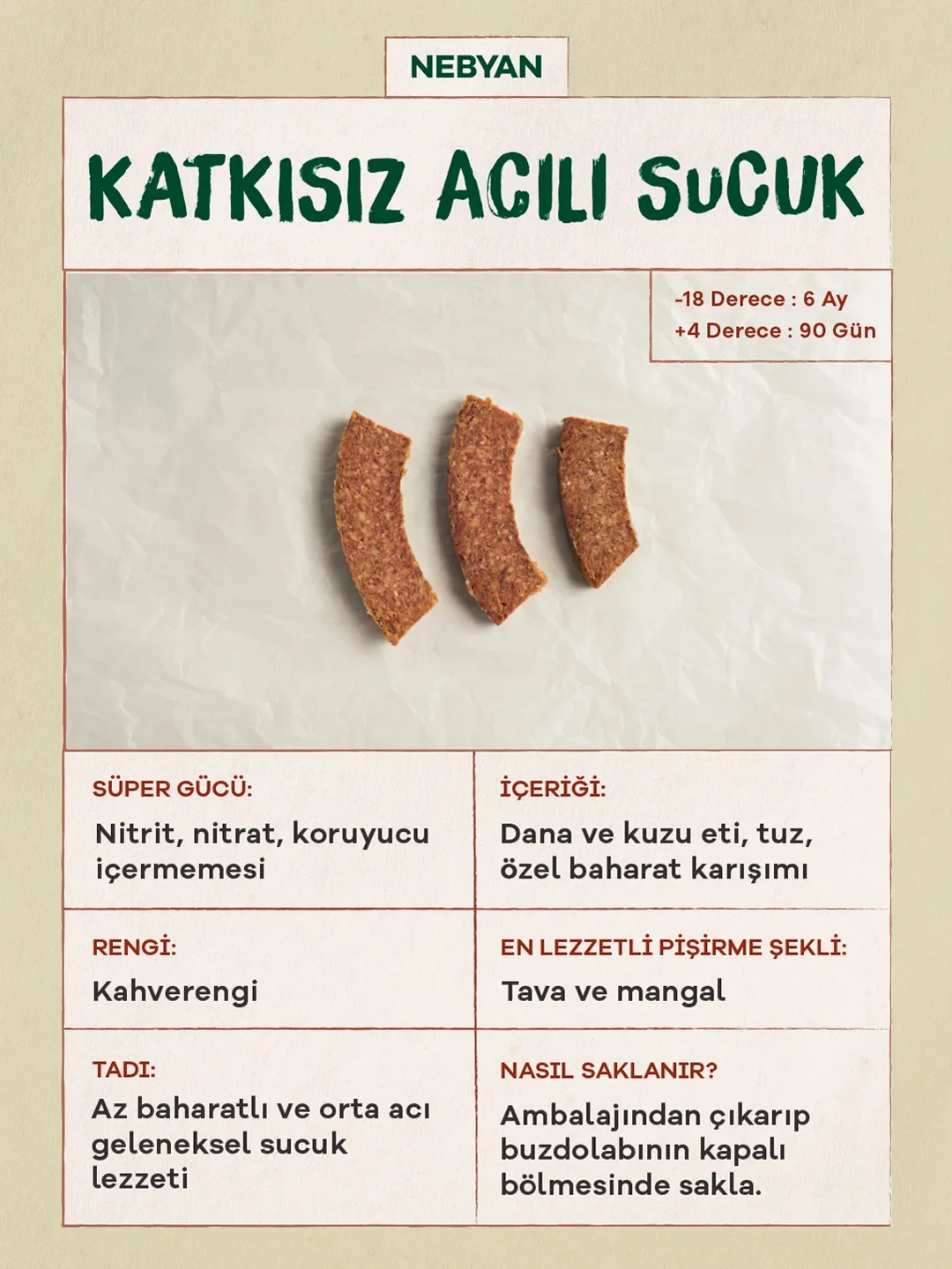 Genel Dilimli Nebyan Doğal Acılı Sucuk